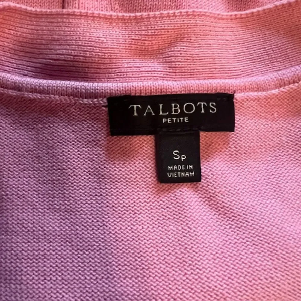 Talbots Women's Pink‎ Button Cardigan Sweater Size S Petite - Picture 4 of 6